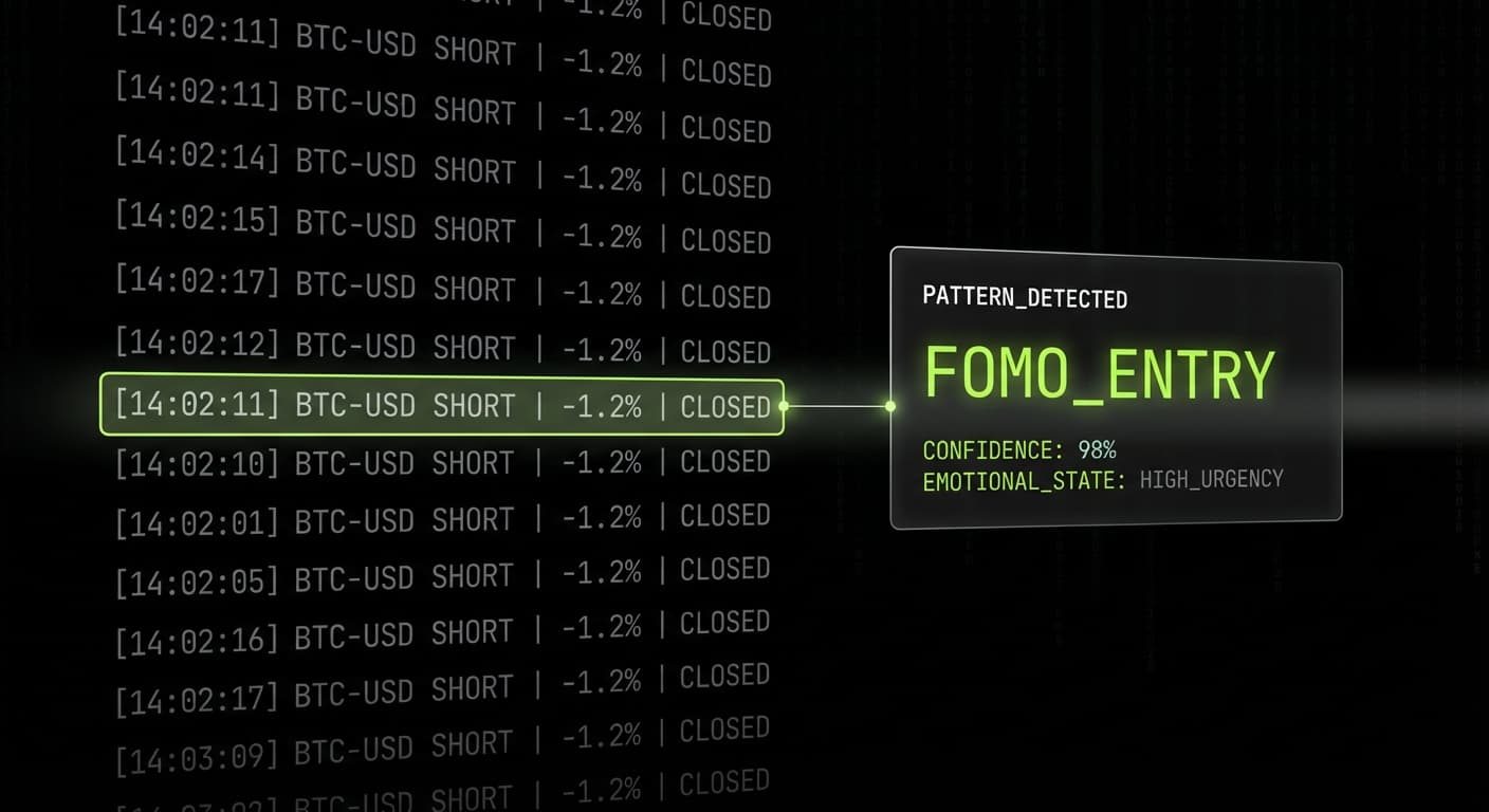 Trading journal with AI-generated insights and pattern analysis